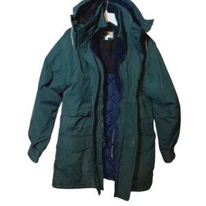 St. Johns Bay Medium hooded Winter coat detatchable hood Quilted Utility Coat
